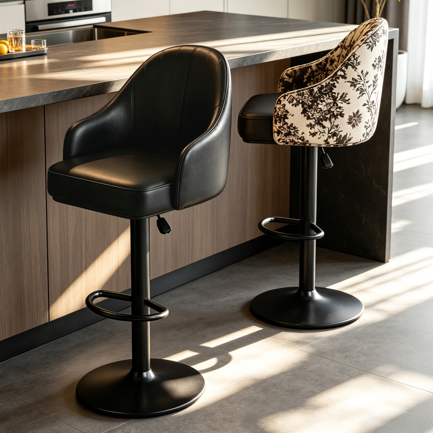 Modern Stylish Bar Stool | Household High Stool | Adjustable Bar Chair for Front Desk, Cafés, Restaurants, and Bubble Tea Shops